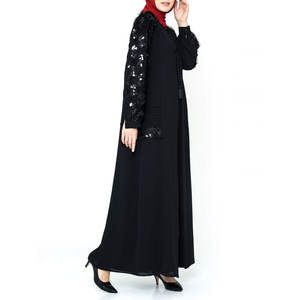 2022 été haut de gamme Logo personnalisé Abaya pour femmes vêtements traditionnels musulmans avec manches longues et haut brillant - Product Image 2