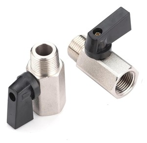 Mini válvula de bola de latón directa de fábrica 6mm macho X hembra plateado Manual Power PTFE OEM personalizable para la industria del gas y el petróleo - Product Image 1