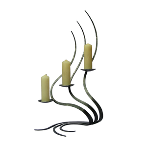 Décoration de mariage à la maison porte-bougie conique mat en métal doré candélabres faits à la main centres de table bougeoirs disponibles - Product Image 3