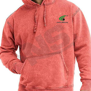 Venta al por mayor de fábrica de lavado ácido sudaderas con capucha para los hombres básicos ropa informal de algodón mezclado urbano Streetwear Sudadera con capucha de gran tamaño - Product Image 1