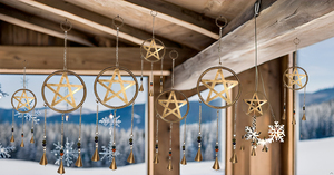 Campanas de viento de estaño verticales modernas hechas a mano indias tradicionales con cuerdas de Metal de latón para Diwali Home Garden y decoración de oficina - Product Image 2