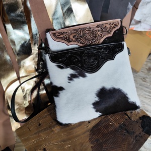 Sac à bandoulière en cuir véritable, style western bohème, imprimés animaliers et fleurs, sac pour femmes au meilleur prix - Product Image 2
