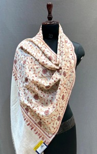 <b>Pashmina</b> wool Kashmiri <b>Shawl</b> with wool Fabric Solid Pattern Traditional Embroidery Breathable for Winter Events Ethnic Looks - Product Image 3