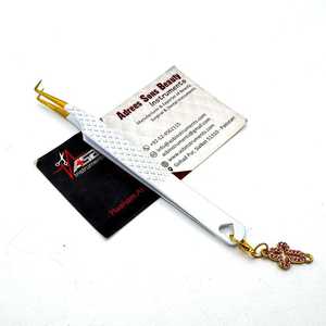 Pince à épiler fine à 90 degrés en or blanc avec charme en forme de croix, logo personnalisé, pince à épiler en acier inoxydable - Product Image 6