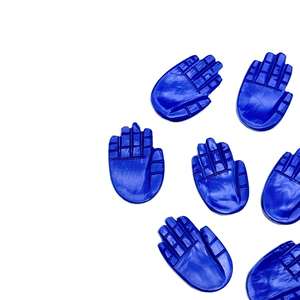 25mm lapislázuli Hamsa forma tallada joyería hacer encantos amarillo piedra preciosa natural con poder curativo para mano en forma de Palma - Product Image 6