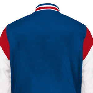 OEM chaqueta universitaria de alta calidad Unisex mangas de cuero béisbol letra impresa hombres bordado Logo chaquetas universitarias de béisbol para hombre - Product Image 6