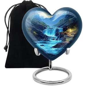 Urnas de cremación de aluminio de diseño atractivo, urna de cenizas de Metal hecha a mano para cenizas humanas adultas, urnas de cremación de Color plateado - Product Image 6