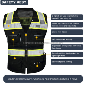 Logo personnalisé 100% polyester gilet de sécurité haute visibilité réfléchissant ANSI classe 3 vêtements de travail imperméables pour la sécurité de la construction de la circulation - Product Image 5