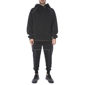 Conjunto de Sudadera y Pantalones Deportivos de Invierno Personalizados con Bordado, de Algodón Lavado, Estilo Holgado, Ecológico, para Hombre - Product Image 1