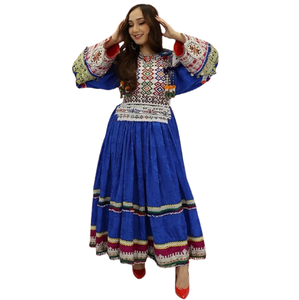 Afghan Dress Breathable Long Frock Afghani Pashtun Maxi Dresses Pathani <b>Women</b> Kabul Nuristan Tribal Dress - Product Image 4