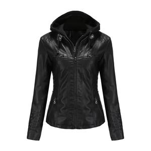 Veste en cuir perlé pour femmes Veste mode à manches longues pour femmes Printemps et automne Cuir pour femmes - Product Image 6