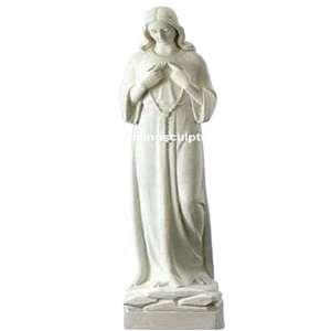 Estatuas personalizadas de la Virgen María de mármol blanco de la religión de la Iglesia, estatua de Nuestra Señora DE LA Virgen María de mármol blanco tallada a mano - Product Image 1