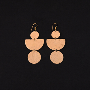Pendientes Trío de Aro de Latón Chapado en Oro Moderno Tamaño 78x35MM - Product Image 2