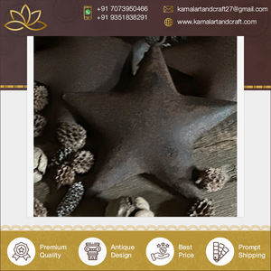 Vente en gros d'artisanat d'art Kamal 12 cm décoration suspendue en bois étoile rouille faite à la main design vintage maison hôtel écologique rustique - Product Image 5