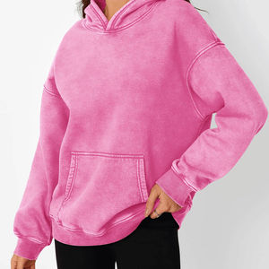 Sudadera con Capucha para Mujer, Cómoda, Informal, para Invierno, con Hombros Caídos, Transpirable, Ecológica, Lavada al Ácido, Tejida - Product Image 3