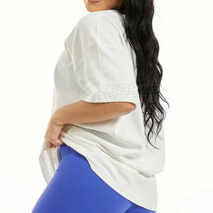 เสื้อยืดแขนสั้นโอเวอร์ไซส์สไตล์ไม่เหมือนใครเสื้อยืดโอเวอร์ไซซ์แขนสั้นผ้าคอตตอน100% - Product Image 3