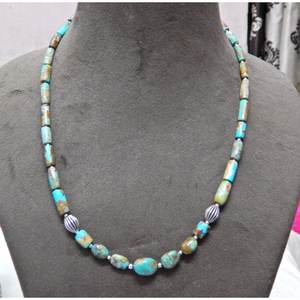 Collar hecho a mano de Plata de Ley 925 con cuentas de piedras preciosas turquesas naturales, regalo de aniversario de múltiples piedras preciosas con Coral hecho a mano - Product Image 5