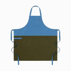 Delantal de Trabajo de Lona y Cuero para Restaurante y Bar, Unisex, con Múltiples Bolsillos Delanteros, Cierre de Broche y Manga Corta - Product Image 2