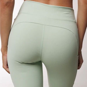 Super Split Sewing High-Waisted Elastic Waist <b>Women</b> Yoga Leggings Breathable Seamless Anti-Bacterial Quick Dry Full Length - Product Image 2