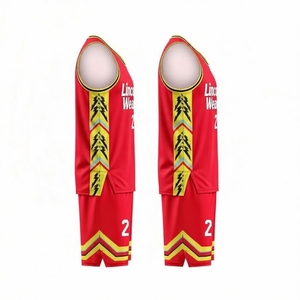 Uniforme de basket-ball personnalisé avec logo imprimé, respirant, anti-UV, anti-bactérien, en tissu mesh 100% polyester, coupe athlétique pour hommes - Product Image 2