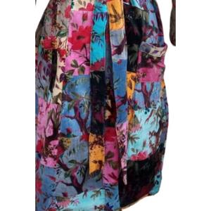 Kimono en velours indien doux luxe confortable peignoir à cordon pour femme Patchwork Design pour automne hiver - Product Image 4