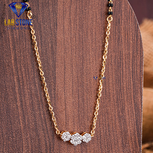 Labstone's 0.381 TDW corte redondo diamante oro amarillo Mangalsutra para bodas y regalos color rodio Chapado en - Product Image 2
