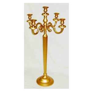 Metal <b>Candelabra</b> for Home Hallway Handcrafted With Excellent Finishing Cast Aluminium Gold European Style Luxury Stand 5 Candle - Product Image 1