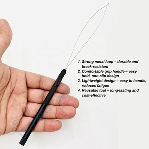 Professional Stainless Steel Hair <b>Extension</b> Pulling Loop Tool for Micro Nano <b>Beads</b> Installation – Double Wire Threader Tool - Product Image 2