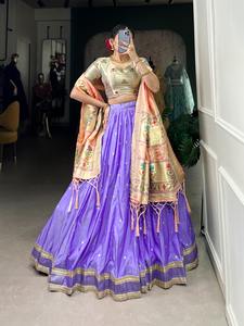 Vente chaude Belle Lehenga Choli Jacquard Soie (Paithani) Tissage Zari Travail Fabricant De Surat Pour Le Travail - Product Image 6