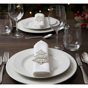 Anillos de servilleta metálicos plateados modernos al por mayor, elegantes soportes decorativos para servilletas para bodas, Navidad y decoración de mesas de comedor. - Product Image 2