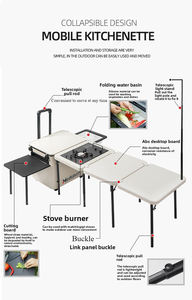 Moderno todo-en-uno personalizable al aire libre vehículo Camping cocina móvil: mesa de picnic plegable con estufa de gas y espacio de trabajo - Product Image 2