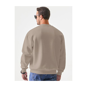 Wholesale 100% Cotton Heavy-Weight 100% Cotton 400+ GSM Men's Pullover Sweatshirt Top Trendy Embroidered Winter Wear - Product Image 2