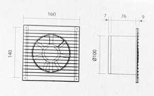Extractor axial para baños y aseos EOS 100mm. 90 m/h (Novovent 1046) - Product Image 2