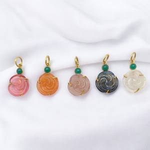 Colgante de talla de rosa de cornalina Natural de 15mm chapado en oro 925 Juego de puntas de plata colgante hecho a mano cornalina plata encanto regalo para ella - Product Image 5