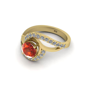 2025 venta al por mayor 925 Plata eternidad Vermeil boda joyería de plata anillo India precio de fábrica 6mm piedra roja buen regalo para mujeres - Product Image 1