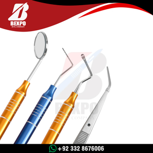 Dental Tools Kit Cleaning Tool Set Stainless Steel Scraper Mouth Mirror Tweezer Probe 4 pcs Set - Product Image 3