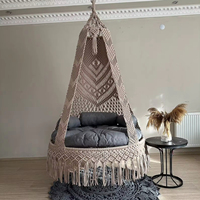 Grand hamac en macramé moderne chaise balançoire suspendue bohème en coton tissé à la main de haute qualité chaise balançoire adulte vivant