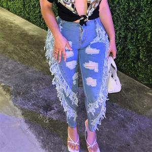 100% coton respirant femmes pantalons 2025 élégant pantalon en détresse Top qualité Slim Fit crayon Denim pantalon - Product Image 4