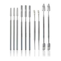 Vente en gros de spatules en céramique pour outils de sculpture sur cire Instruments de laboratoire dentaire Ciment Plâtre Mélange d'acier inoxydable Standard à double extrémité