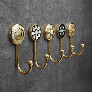 Luxury inspired heavy brass wall <b>hooks</b> for elegant boutique interiors that demand both charm and sturdiness - Product Image 3