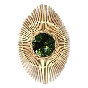 Lujo moderno ratán mimbre película estilo espejo en forma de ojo arreglo Art Deco colgante decoración del hogar para la pared de la sala de estar - Product Image 1