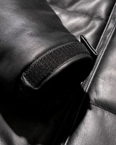 Chaqueta de bombardero de piel auténtica 100% para hombre al por mayor, chaqueta bomber de lona de algodón estilo motorista, impermeable, teñido liso de alta calidad - Product Image 4