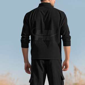 High Demand Winter Casual Eco-Friendly Breathable 100% Cotton Durable Lightweight Solid Cargo Suit Trendy Style Daily Wear Set - Product Image 6