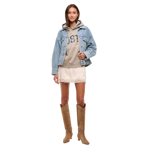 Pull à capuche en polaire décontracté pour femme, imprimé tendance, épaules tombantes, personnalisé, hiver - Product Image 1