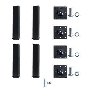 OEM ODM Ensemble de meubles de décoration intérieure de 4 pièces, pieds de meubles en métal de 10 pouces, pieds de meuble en acier réglables avec plaque carrée - Product Image 6