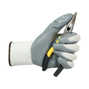 Guantes de seguridad de trabajo con revestimiento de nitrilo de poliéster industrial con logotipo personalizado equipo de protección de jardinería reutilizable uso al aire libre envío gratis - Product Image 5