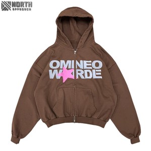 เสื้อมีฮู้ดแบบรูดซิปสำหรับผู้ชายผ้าฝ้าย100% พิมพ์ลายทั้งตัวพิมพ์ซับลิเมชันเฮฟวี่เวทมีฮู้ดแบบกำหนดเอง450 GSM - Product Image 2