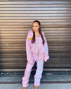 New Design Heavyweight Cotton Two Piece Sets Sweatsuits Custom Embroidery logo <b>Patched</b> Mens Applique Tracksuits Set - Product Image 1