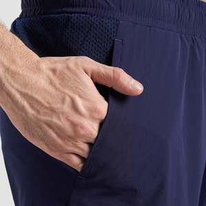 Short de compression Micro Fit 2.0 bleu marine 100 % polyester XXS style bermuda motif long logo design sportif 2-en-1 épais - Product Image 5