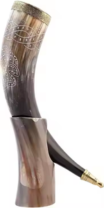 Cuerno para Beber Vikingo Medieval Grabado 100% Natural Hecho a Mano, Tallado a Mano, Estilo Antiguo Duradero de Imitación para Cerveza Artesanal - Product Image 2